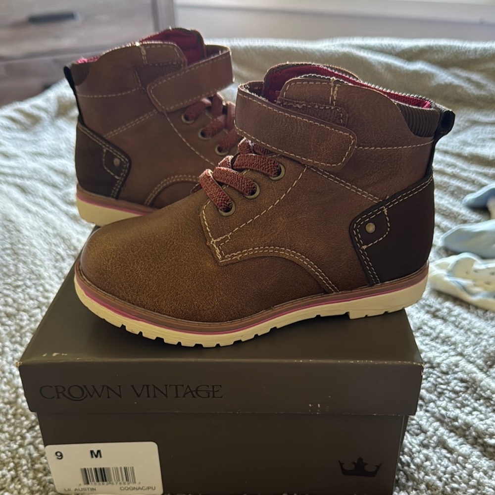 Crown Vintage Brown Ankle Boots Casual Outdoor